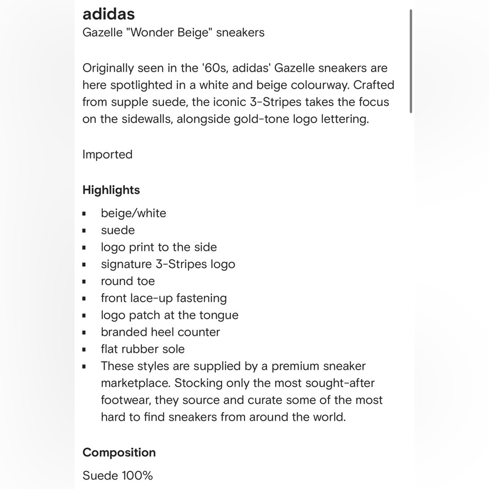 adidas Gazelle Wonder Beige Suede Sneakers - Picture 3 of 3